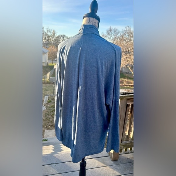 Blue Lightweight Drapey Cardigan Wrap w/ Pockets - Picture 4 of 8